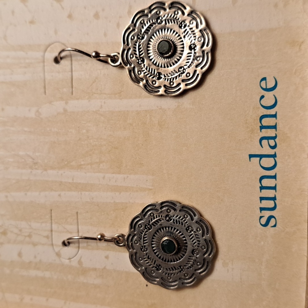 Sundance Sterling Silver Concho Earrings - New in box